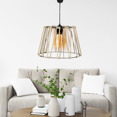 Luminaire suspendu géométrique unique à 1 lumière avec détails en fer forgé Auden