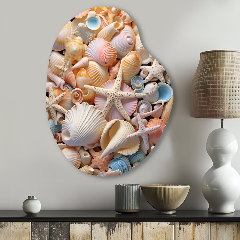 Ringler - coquillage en forme de poire, art mural en métal asymétrique, H 30 po x l 22 po