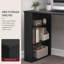 Bureau d'ordinateur pivotant à 360 degrés en forme de L avec tablettes de rangement - Bureau / poste de travail multifonctionnel noir-217627762