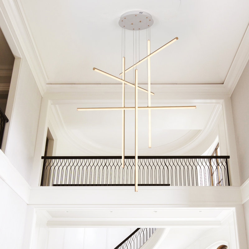 Luminaire suspendu de style lustre spoutnik moderne à 6 lumières Jancar, Doré