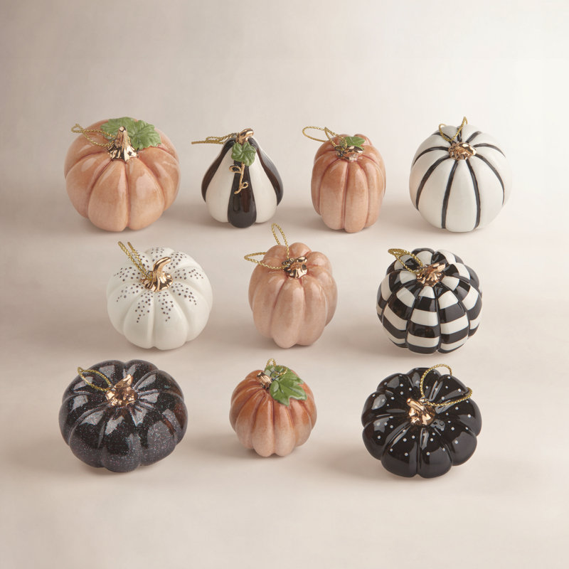 10 Piece Mini Pumpkin Ornament Set