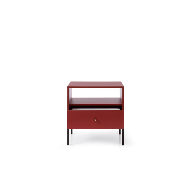 Craigarogan 53.6cm W Manufactured Wood Bedside Table, Red/Brown
