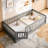 Full Floor Bed With Safety Guardrails For Kids,montessori Floor Bed With Slats And Convertible Door, Full Size Bed Frame For Girls And Boys,no Box Spring Needed-1485510937-1485510918