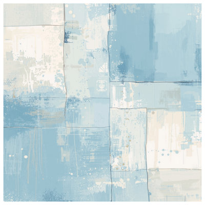 Blue Abstract Patchwork Blankets
