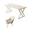 Modern Creamy Style Rock Slab Writing Desk