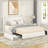 Patented  Patented 2-Drawers Storage Bed Queen Size Ivory Boucle Upholstered Platform Bed, Tufted Headboard,No Box Spring Needed
