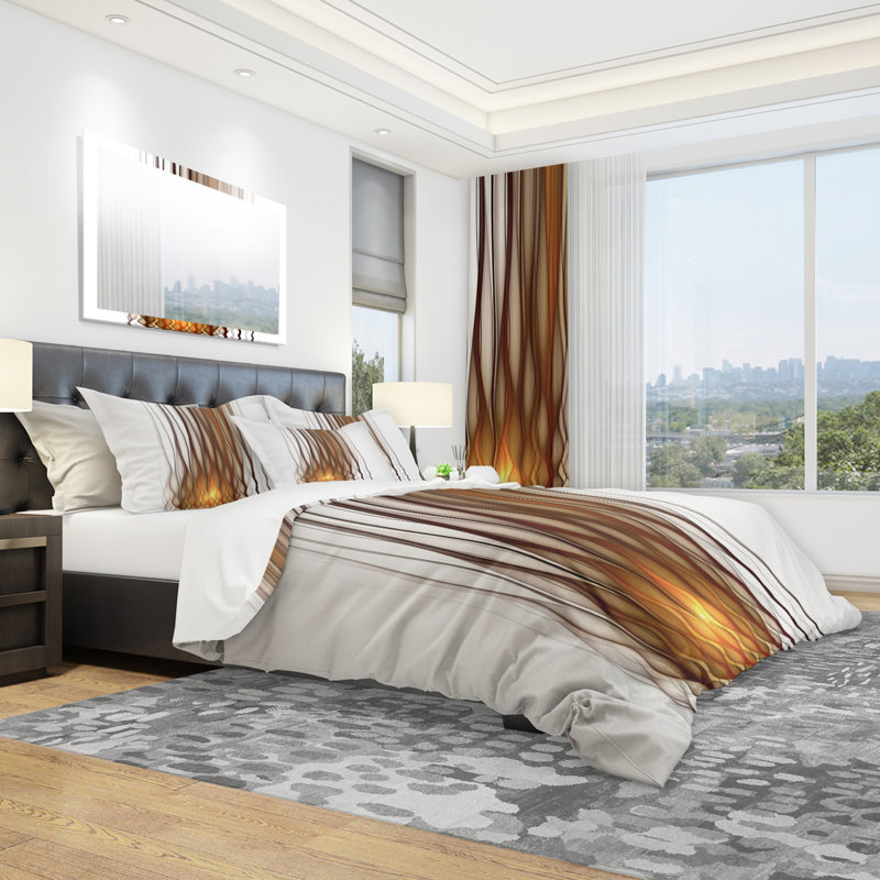 Ensemble de housse de couette moderne et contemporaine, Housse de couette très grand + 2 taies décoratives
