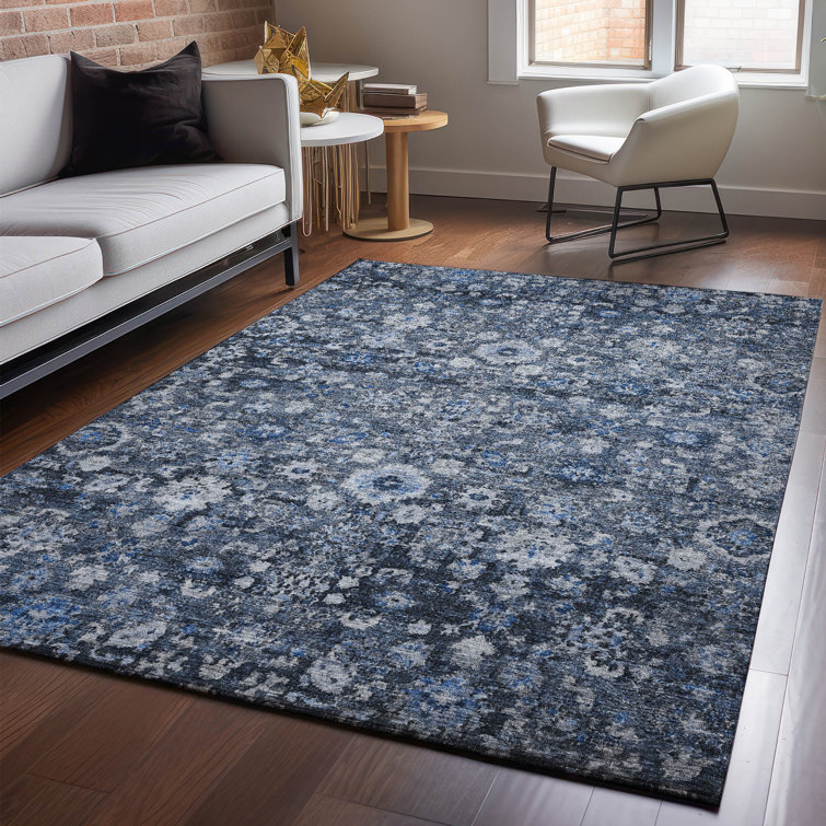 Premium Machine Washable Cerrito Blue Rug