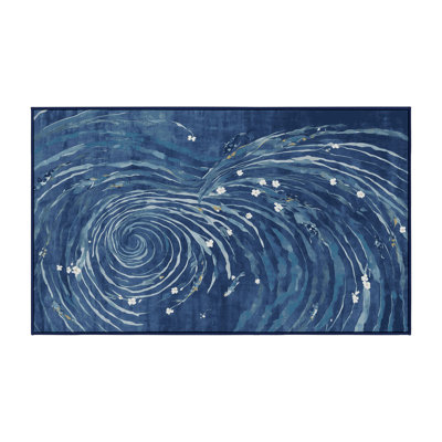 Machine Washable Blue Area Rug