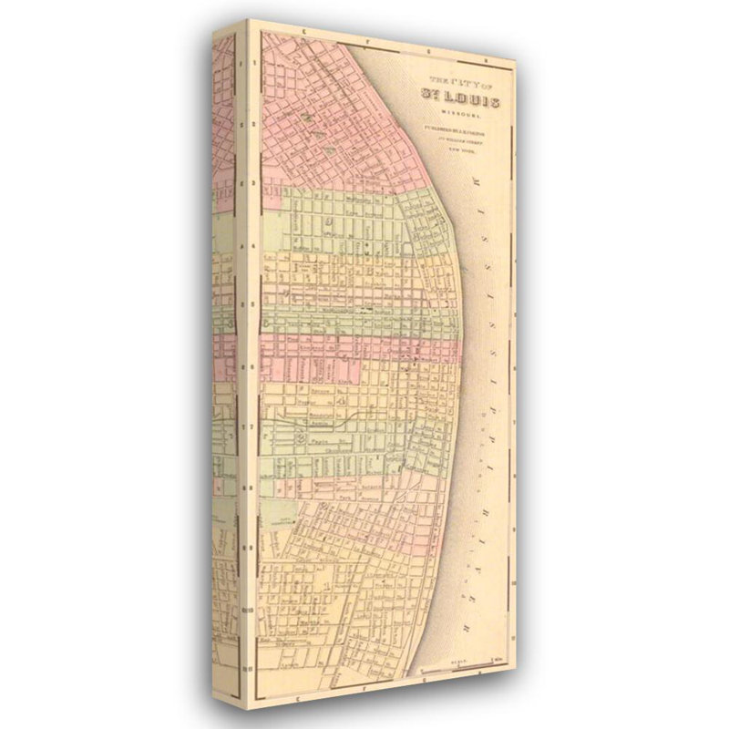 Chicago Street Map, c.1895, 24" H x 9" W