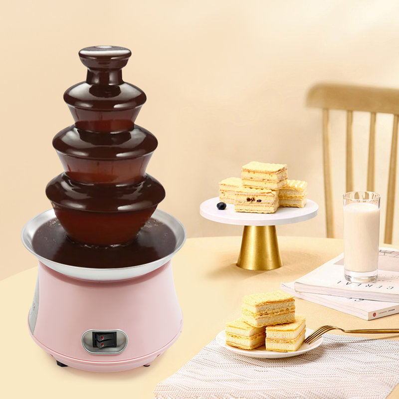 4 Tier Electric Chocolate Fountain Machine, Pink