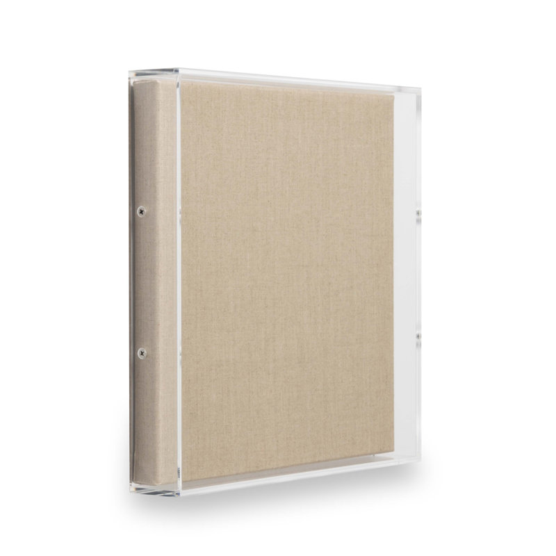 Modern Acrylic Shadowbox with Linen Canvas 2" Depth | UV Grade, 12" W x 12" H