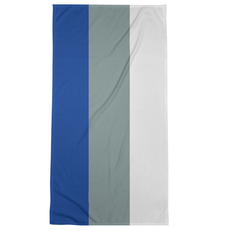 Beach Towel, Dark Gray/Ivory/Dark Blue