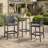 3-Piece All-Weather Patio Bar Furniture Set, 2 Ergonomic Bar Stools With Non-Slip Footrest, 1 Scratch-Resistant Bar Table, Suitable For Patio Bar, Backyard, Deck