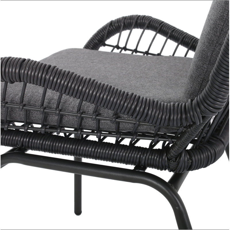 Ensemble de 2 chaises de patio avec coussins Mccaskill, Gris