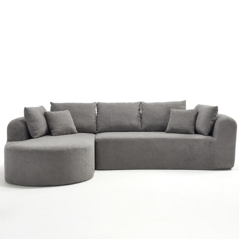 Canapé modulaire 109 po Cloud Light Grey, Tissu - gris pâle