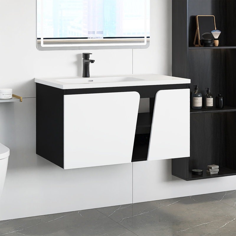 Meuble-lavabo mural 36 po avec lavabo en céramique