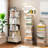 360° Display Round Spinning Bookshelf with Wheels and Drawer-7214055