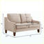 Canapé Canapé 2 places avec coussin de siège à ressorts, canapé rembourré en velours avec pieds en bois d'hévéa massif et housses amovibles, assemblage facile pour le salon, la chambre à coucher - taupe