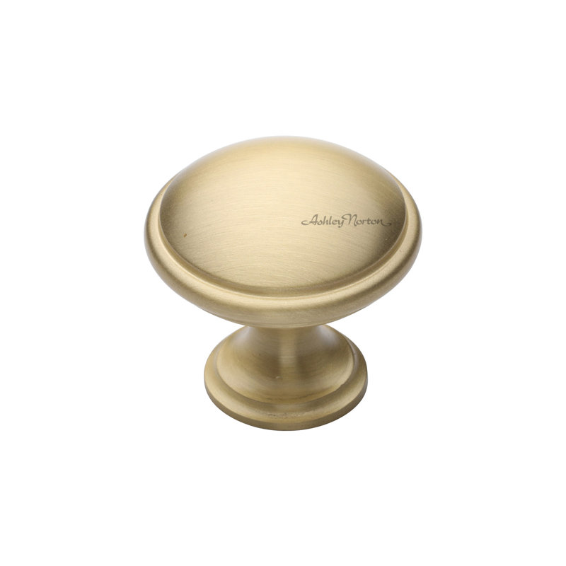 Poignée ronde 1 1/2" de diamètre Andria, Laiton satiné, 1 1/4"