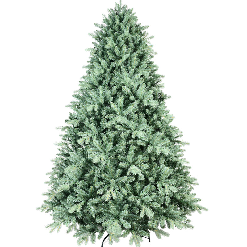 Arbre de Noël bleu de 6 pi, embouts en PE de 1878, conception unique à corps plein, branches à charnières, teinte de support métallique fiable, assemblage, base stable