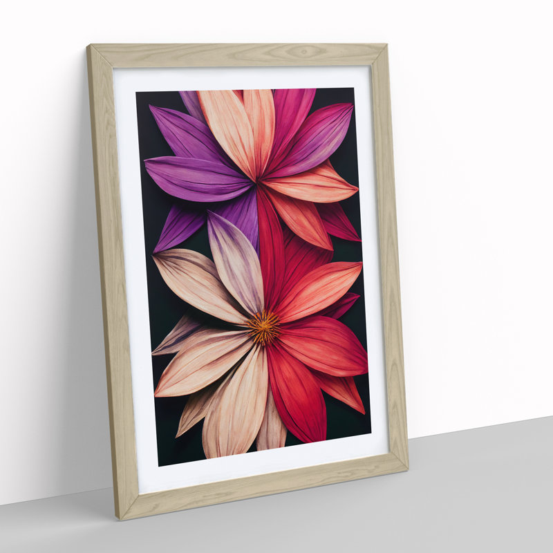 Everlasting Flowers - Framed Print, 64cm H x 46cm W x 2cm D, Oak