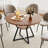 47” Round Dining Table for 4 with Storage Shelf, Wooden Tabletop, Metal Base