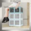 Bacs de rangement empilables avec couvercles, roues et pliables-1318598844