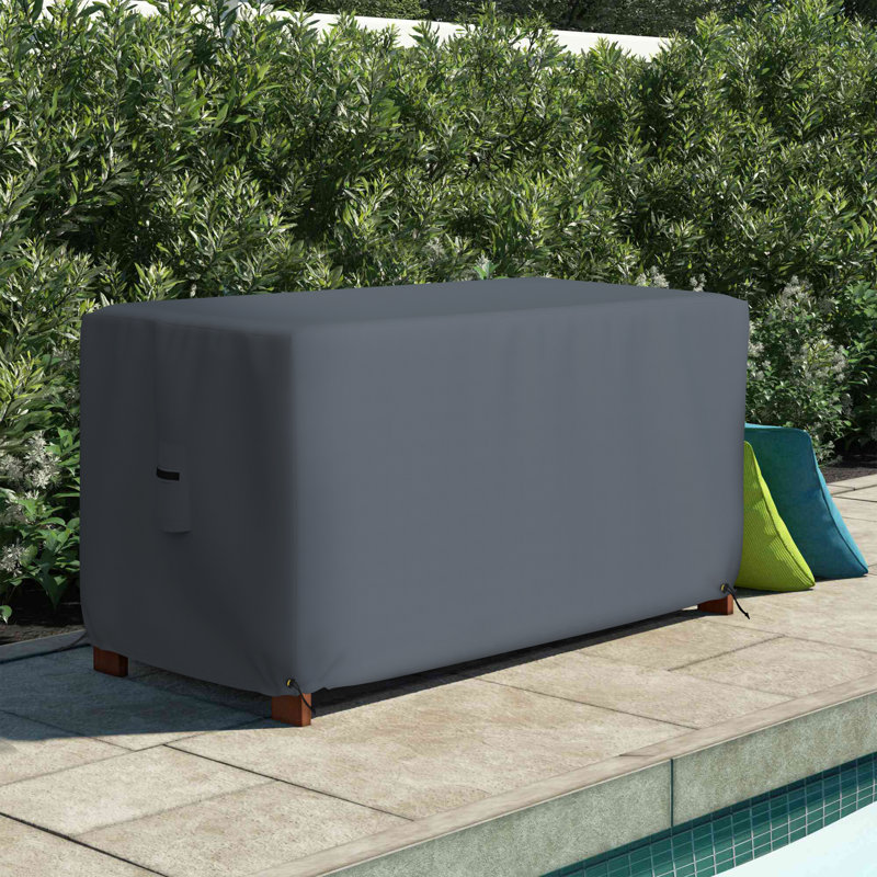 Devoko Heavy-Duty Waterproof Rectangle Ottoman Outdoor Deck Box Cover, DecksploreOutdoor Rectangle Storage Box Bench Patio Deck Box Cover