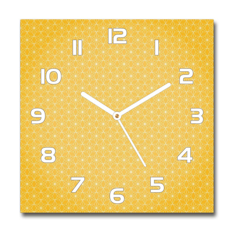 Glass Wall Clock, Yellow/White