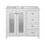 Meuble-lavabo 36 po avec lavabo en céramique, 2 portes en verre à fermeture douce et 3 tiroirs Elegance