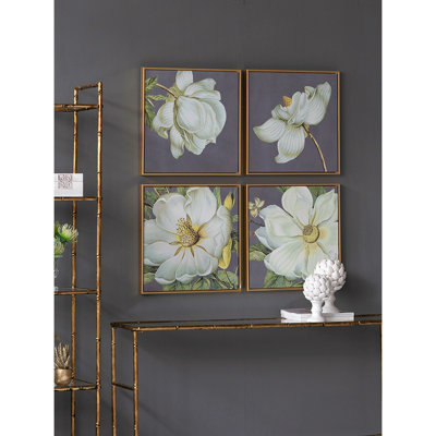 Set Of 4 Botanical Wall Art Prints, Home Decor For Living Room, Dining Room, Bedroom, Hallway