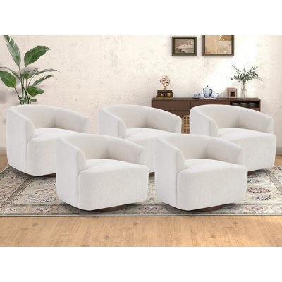 Ensemble de 5 chaises d'appoint pivotantes en tissu 29 po
