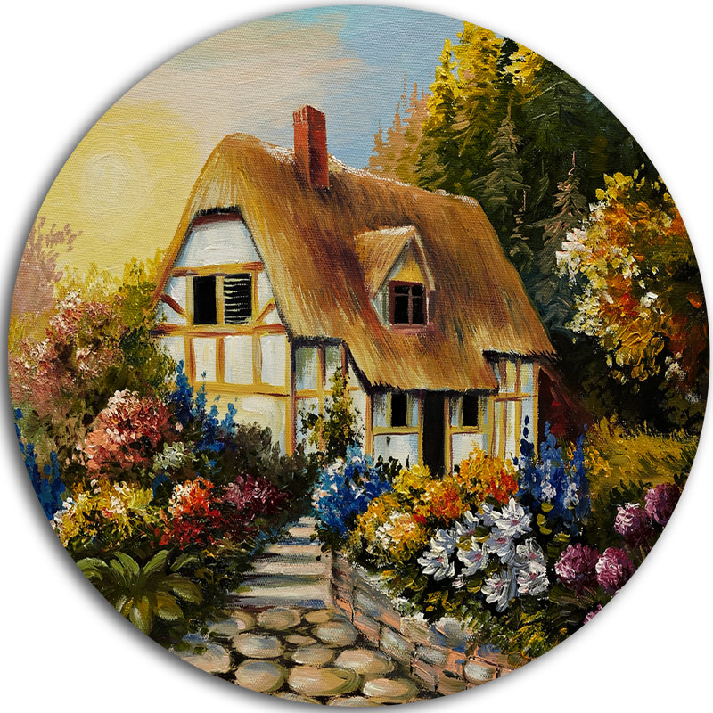 Peinture à la maison de fée Cityscape, H 38 po x l 38 po x P 1 po, Métal
