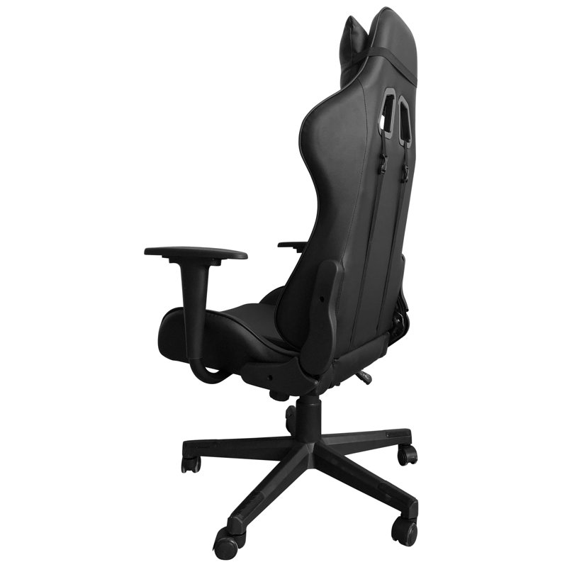 Inbox Zero Adjustable Reclining Ergonomic Swiveling PC & Racing Game Chair, Black