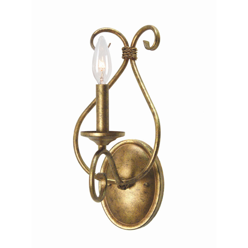 Olivia Candle Wall Light, Cortez Gold, Cream Trumpet
