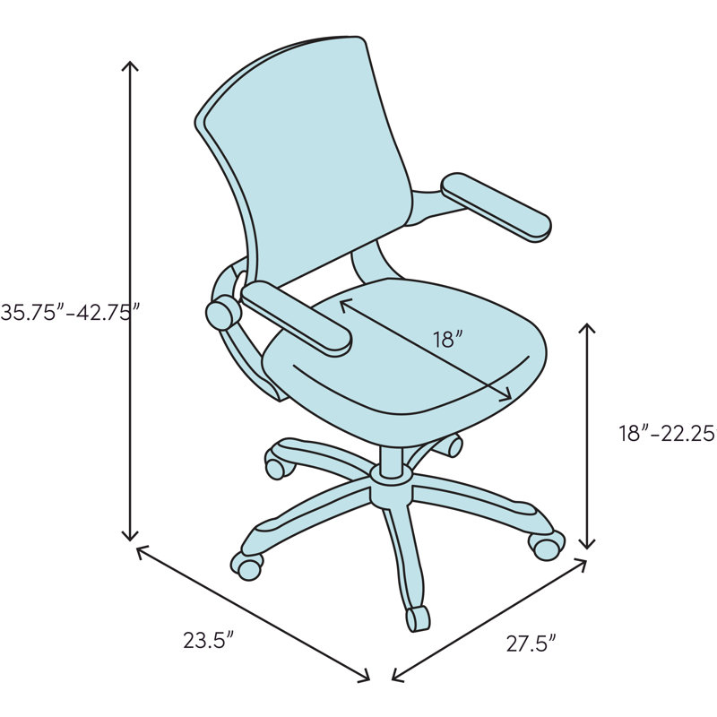 Office Star Products Sculptured Task Chair, Icon - Black