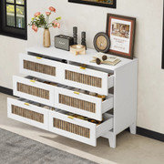 Commode de rangement Kaina Rustic Farmhouse, Blanc