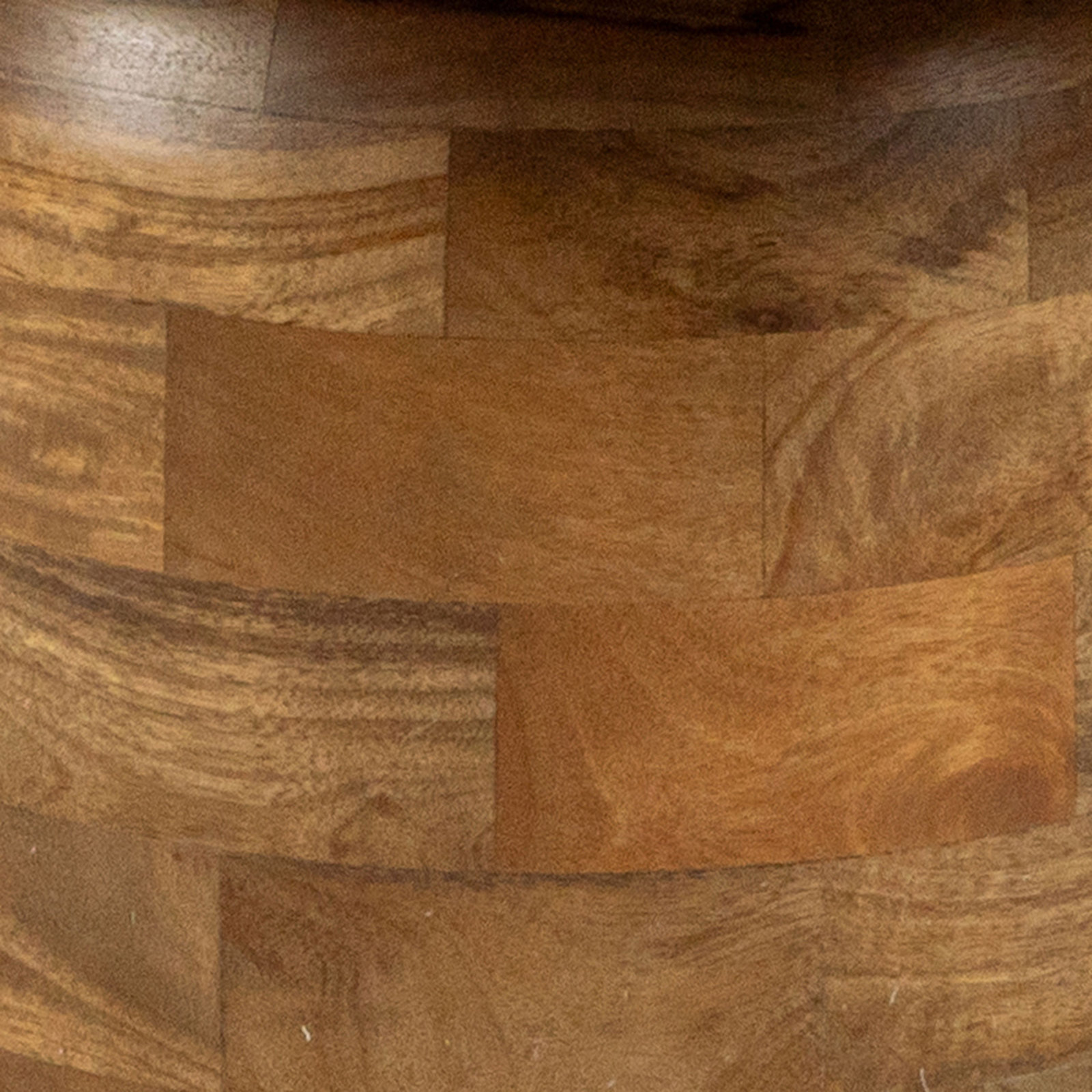 Aiden Mango Wood Coffee Table with Stacked End Grain Base, Walnut