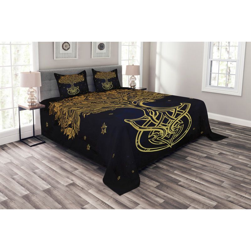 Tree of Bedspread Set with Shams, 223.5 x 223.5 cm