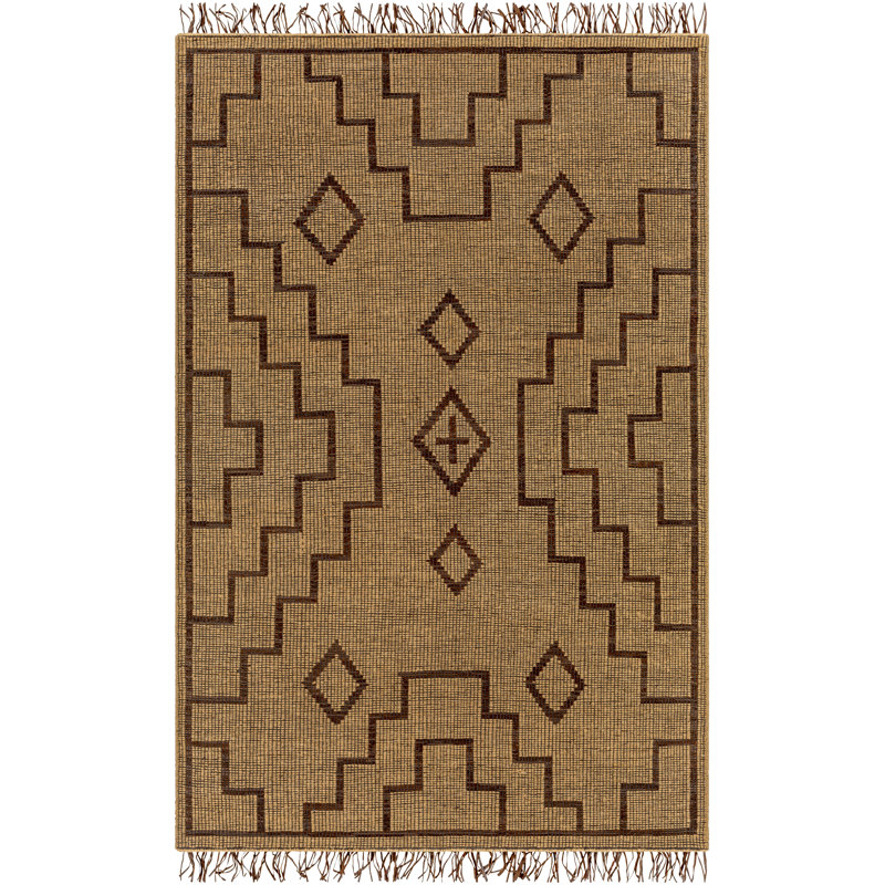 Southwestern Area Rug in Tan, Rectangle 2' x 3'
