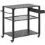 Table de four mobile sur roulettes, chariot de barbecue extérieur à 3 niveaux facile à déplacer avec supports de rangement, poignée latérale
