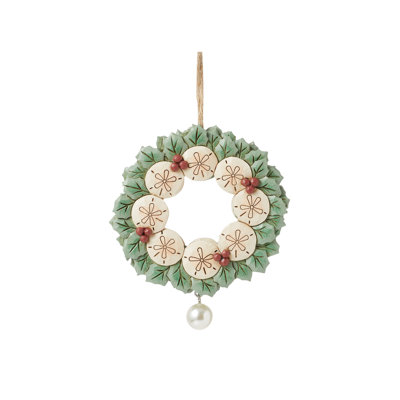 Coastal Jim Shore  Sand Dollar Wreath Ornament 4.13in