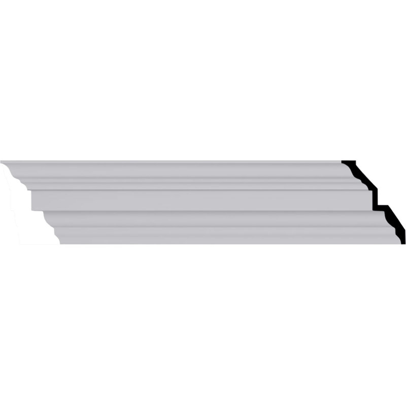 Ekena Millwork 4-3/4 in. x 6-1/4 in. x 94-1/2 in. Polyurethane Alexa Smooth Crown Moulding