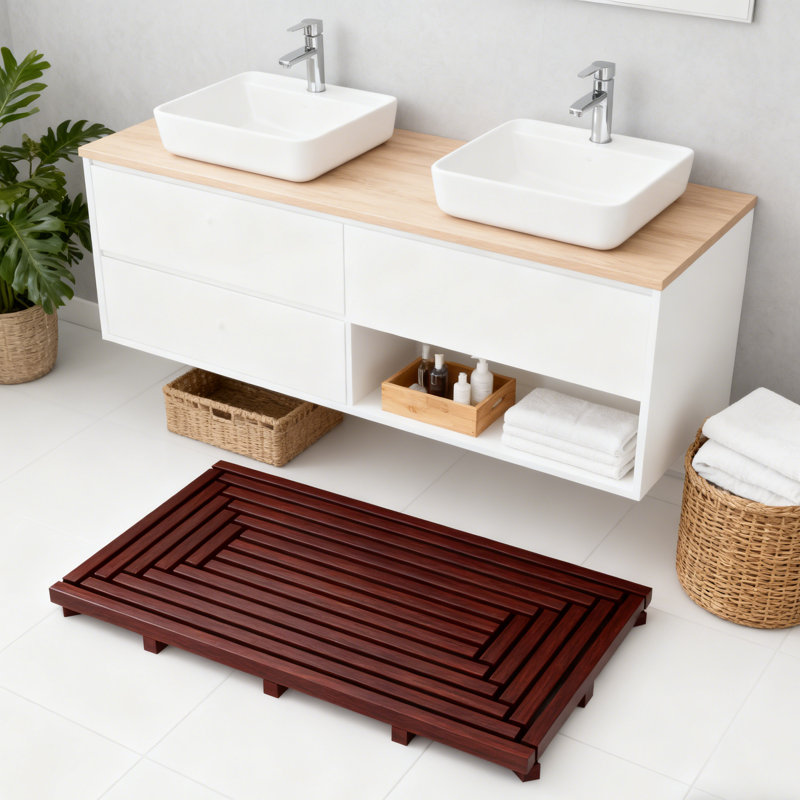 Latitude Run® Teak Shower Mat