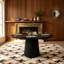 47" Modern Farmhouse Round Dining Table with Fluted Pedestal Base, Seats 4