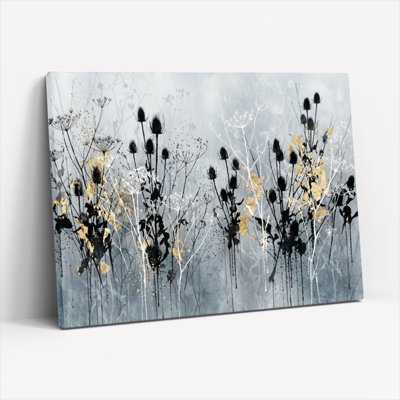 Abstrait floral sur toile, ensemble de 1 reproduction d'art sur toile