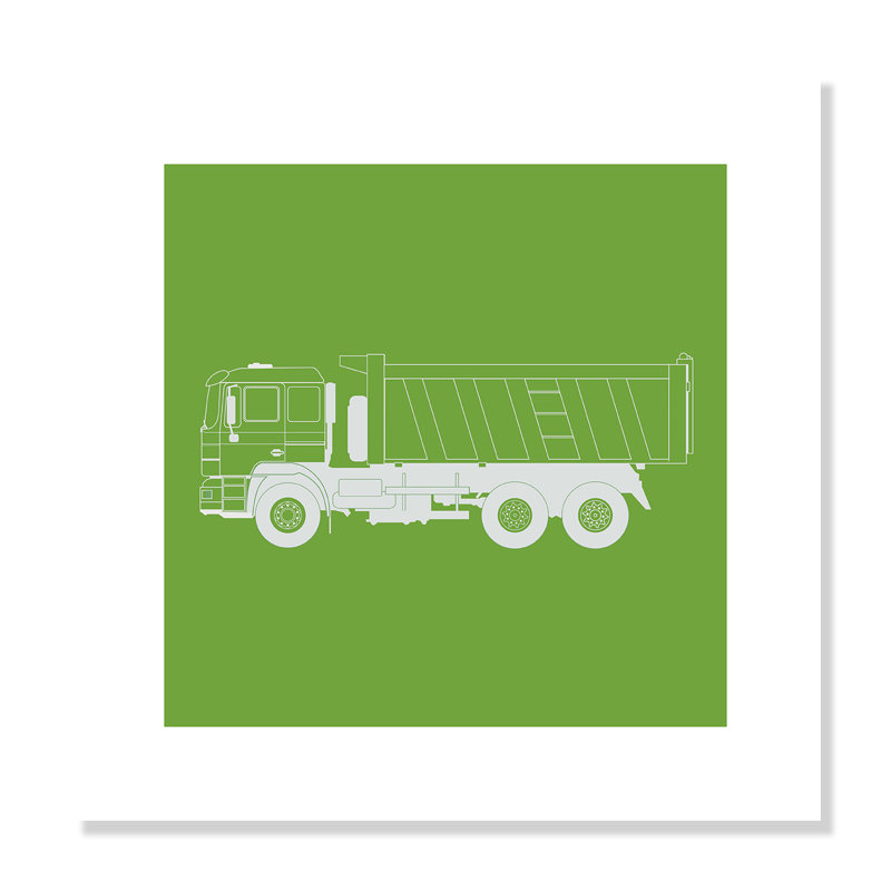 Camions Camions 2, impression sur papier, H 16 po x l 16 po x P 1 po