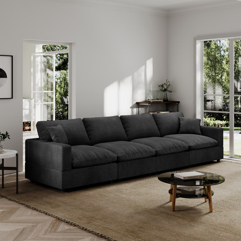Canapé modulaire rembourré Obala, Noir
