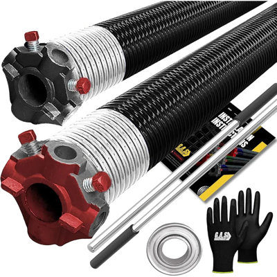 Garage Door Torsion Springs with 1" Bearing, Gloves and Bars (218x2x25)